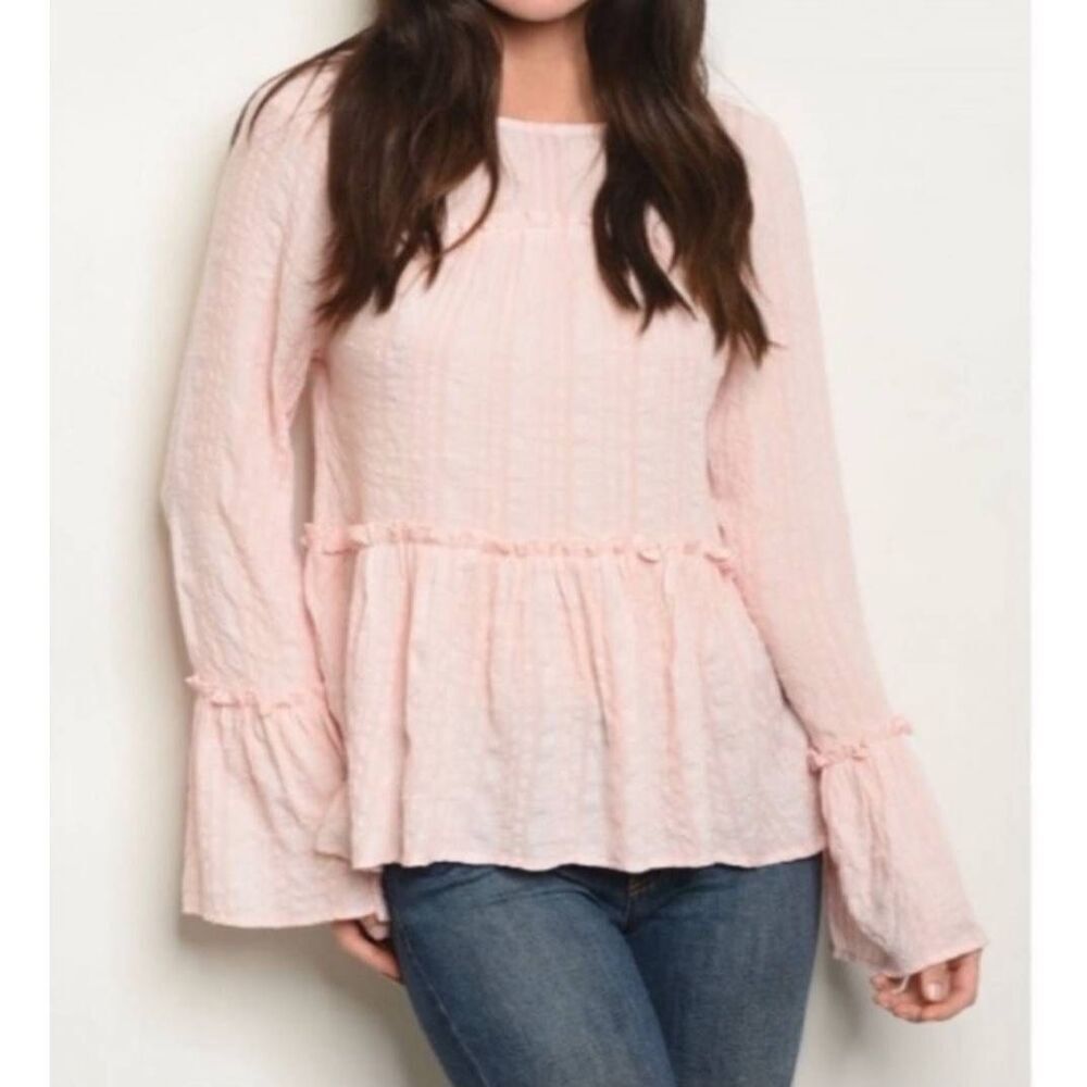 🔺️Love Riche Pink Long Bell Sleeve Top Medium